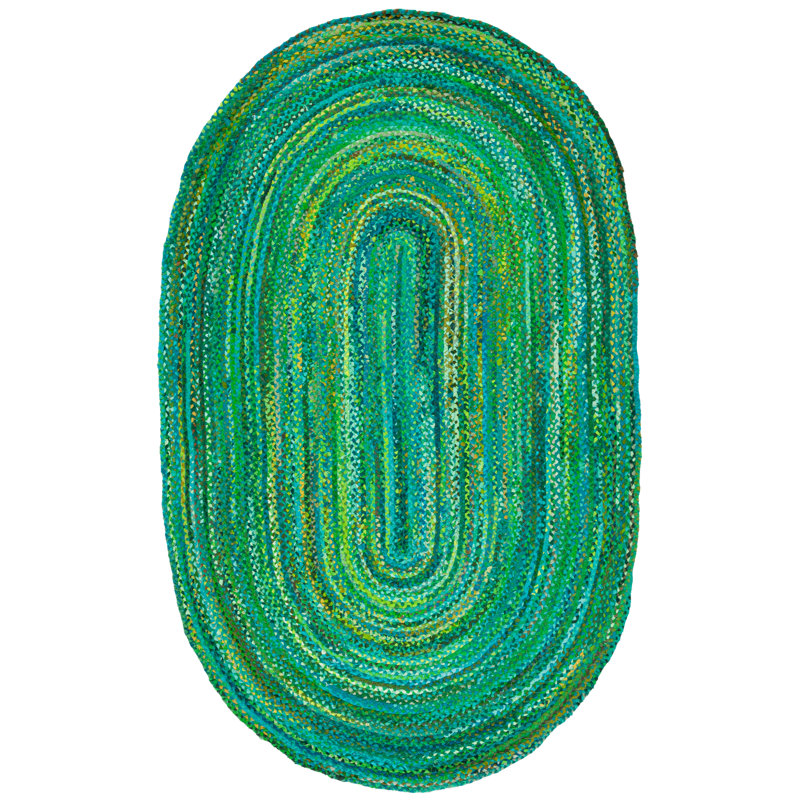 Cotton Hand Woven Area Rug, Oval 152 x 244 cm
