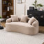 Canapé avec causeuse en chenille de grain de bois, tissu éponge haute densité, canapé compact sans assemblage pour les petits espaces et les appartements, capacité de 300 lb