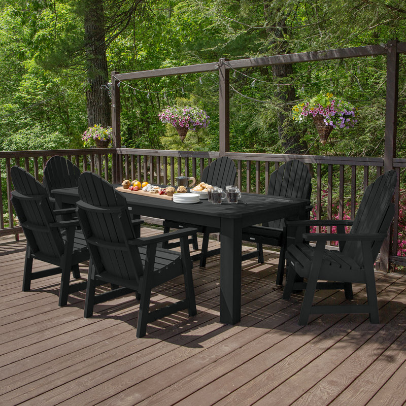 Ensemble repas pour 6 personnes Macias, Noir, 30'' H x 42'' W x 72" L