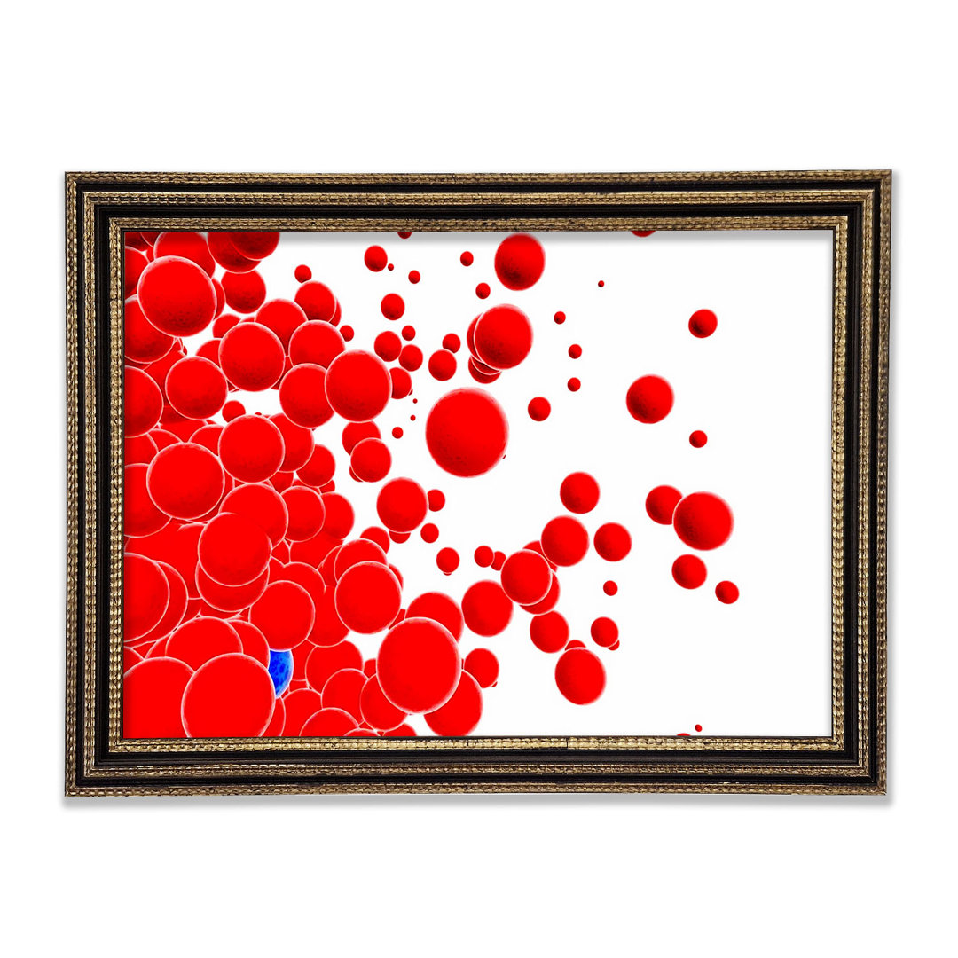 Gerahmtes Wandbild Red Bubbles