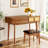 43.3" Makeup Vanity In Brown Wood, With Stool, Flip-Top Mirror And Three Drawers For A Practical Space Classic Wood Stool Brown, Storage-1834135625