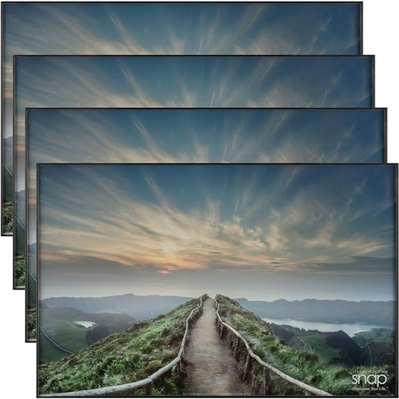 Snap Black Acrylic 11" x 17" Wall and Desktop Photo Frame Set