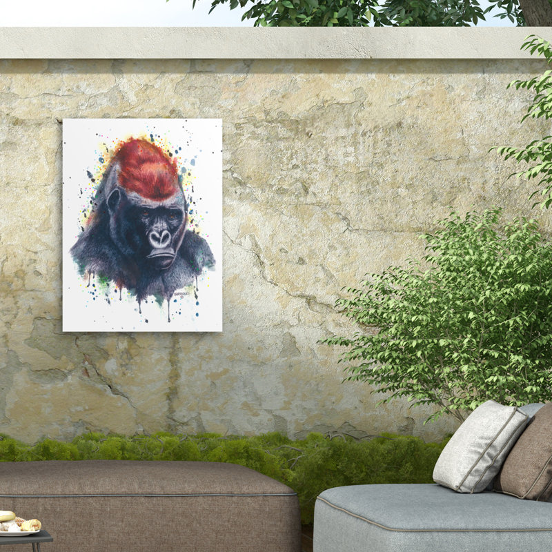 Dave Bartholet Bobo Gorilla Outdoor  Canvas, 14" H x 19" W