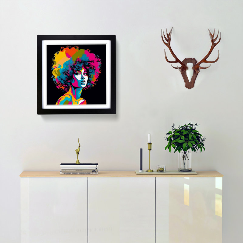 Single Picture Frame Print on Wood, Black Framed