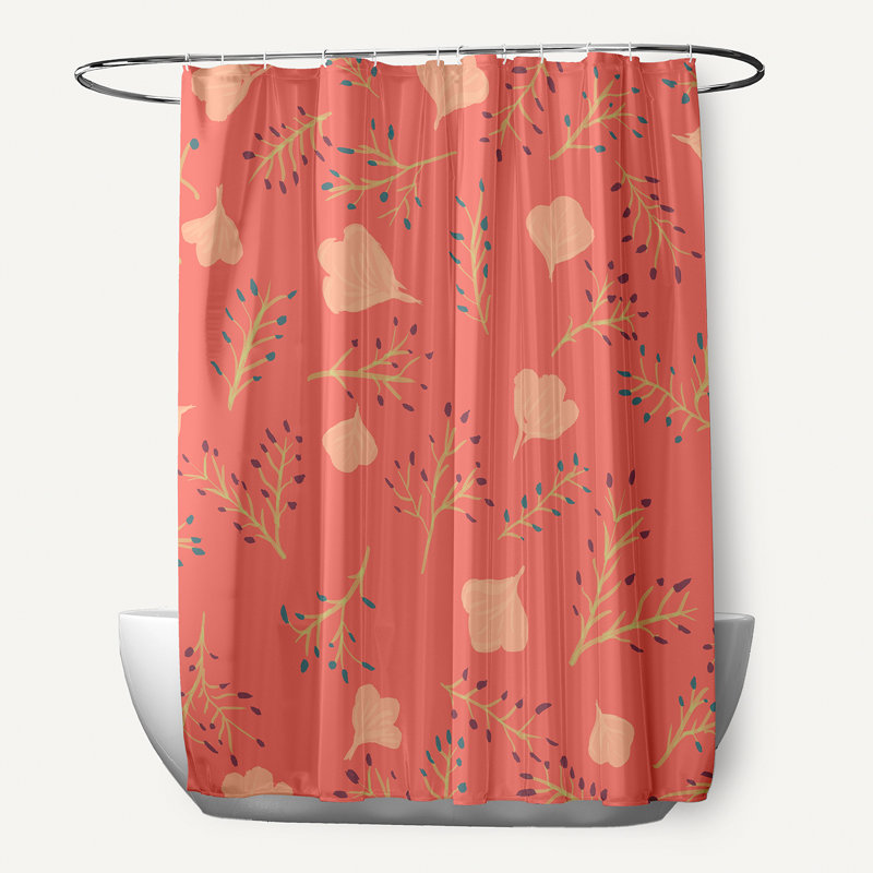 Rideau de douche simple en polyester Slezak, Corail