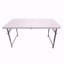 Table pliante à hauteur réglable en granit blanc Techni Home de 4 pi avec poignée facile à transporter