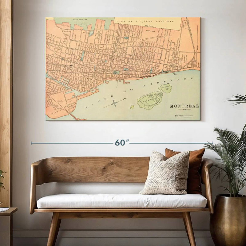 Carte Aliaz de Montréal, H 34 po x l 51 po