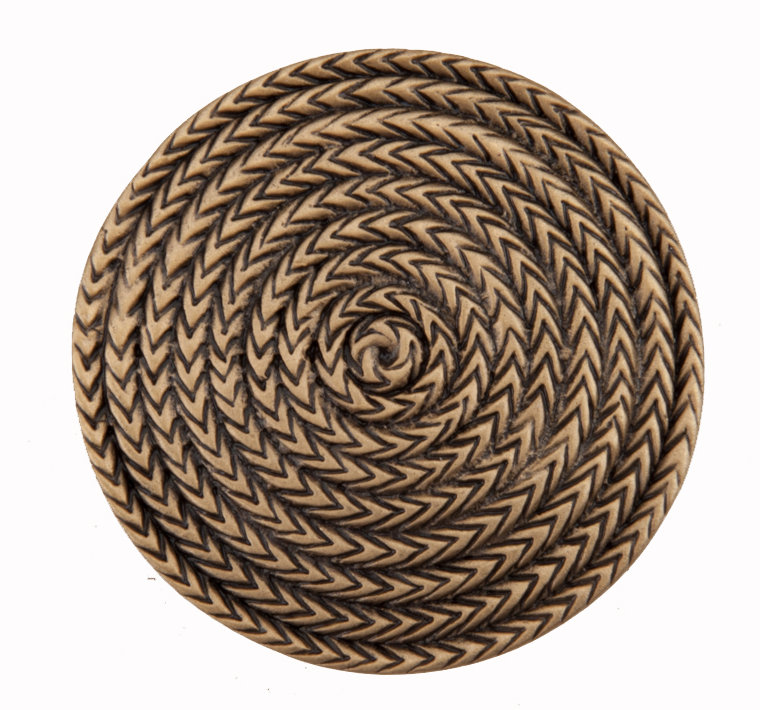 Rope Circle Cabinet Knob, Museum Gold