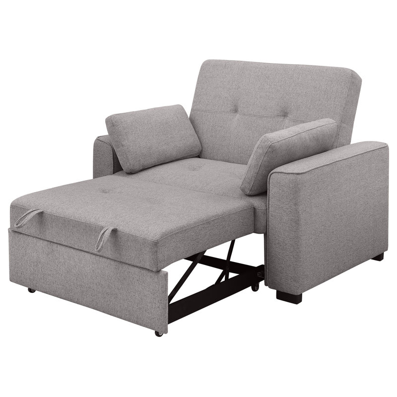 Upholstered Convertible Sleeper Sofa Bed, Gray