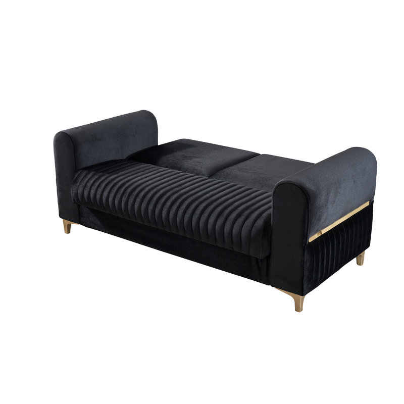 Causeuse convertible en tissu de velours Melody