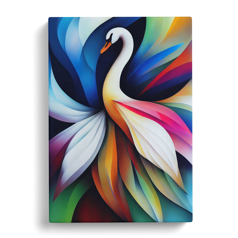 Wondrous Swan Abstract - Wrapped Canvas Print, 50cm H x 35cm W x 3cm D