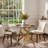 37-Inch Modern Round Dining Table, Small Kitchen Table For 2-4 People, Brown/Walnut Finish With Golden Metal Legs | Gift Idea-1332194691-1332194692