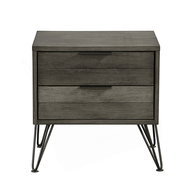 Contemporary Three-Tone Nightstand, End Table