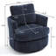 Fauteuil pivotant bleu à 360 degrés, siège en tissu chenille, siège respirant, conception respirante, base, installation simple, parfait pour l'ambiance de bureau, dimensions de 31,66 po, 59,54 po