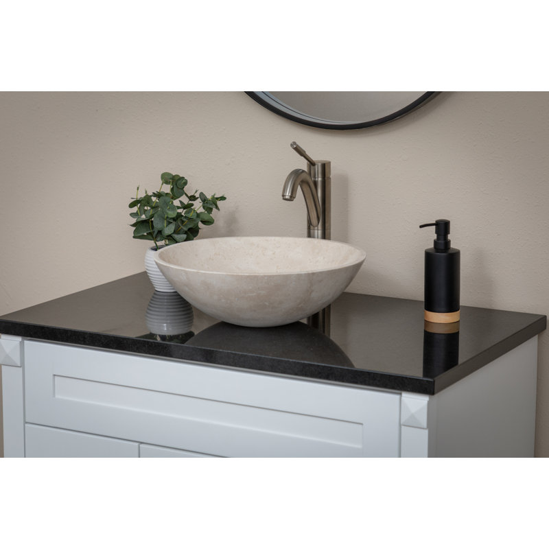 Lavabo de salle de bain vasque circulaire en pierre Travertine