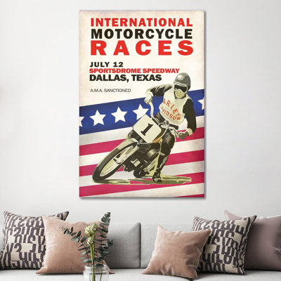 Intl. Motorcycle Races Dallas by Mark Rogan - Print on Canvas