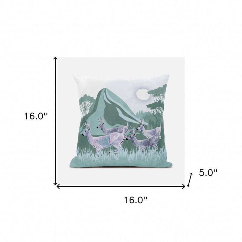 Coussin 16x16, Vert / blanc