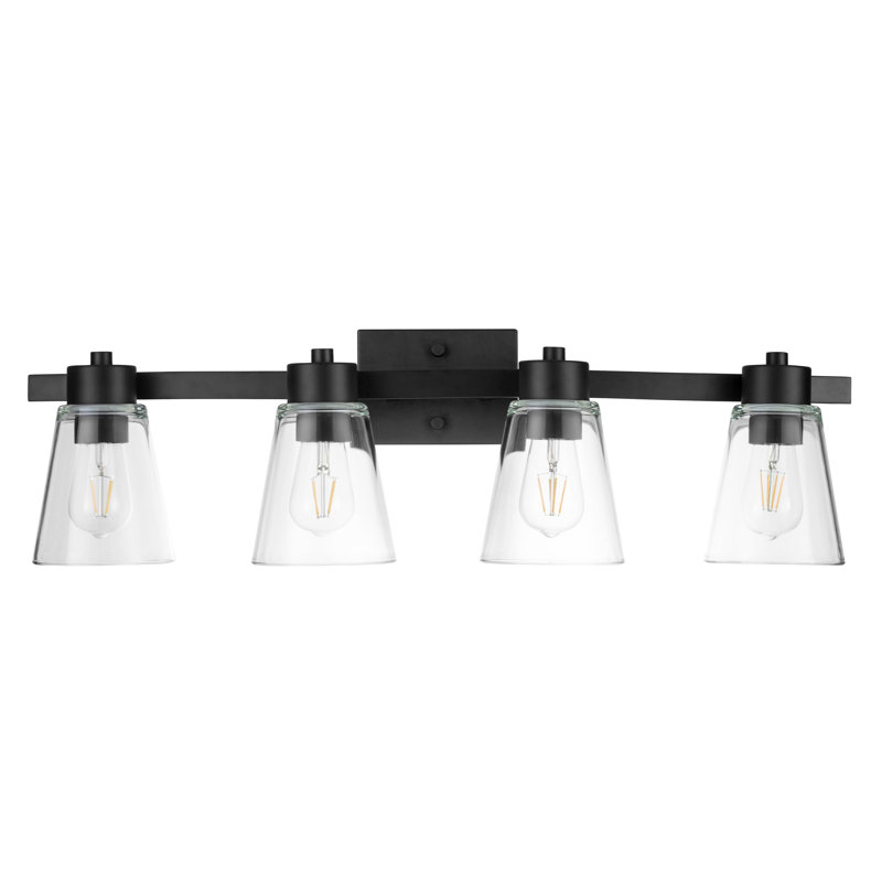 Fairendale Vanity Light, Matte Black, Clear