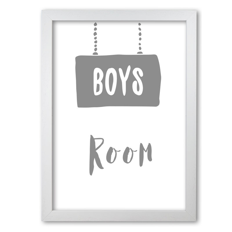 Boys Room - Print, 42 cm H x 30 cm W x 5 cm D, White Grain Frame