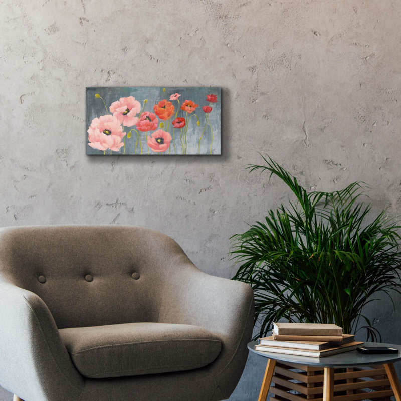 Toile épique «Poppy Party» par Julia Purinton, H 12 po x l 24 po x P 0,75 po