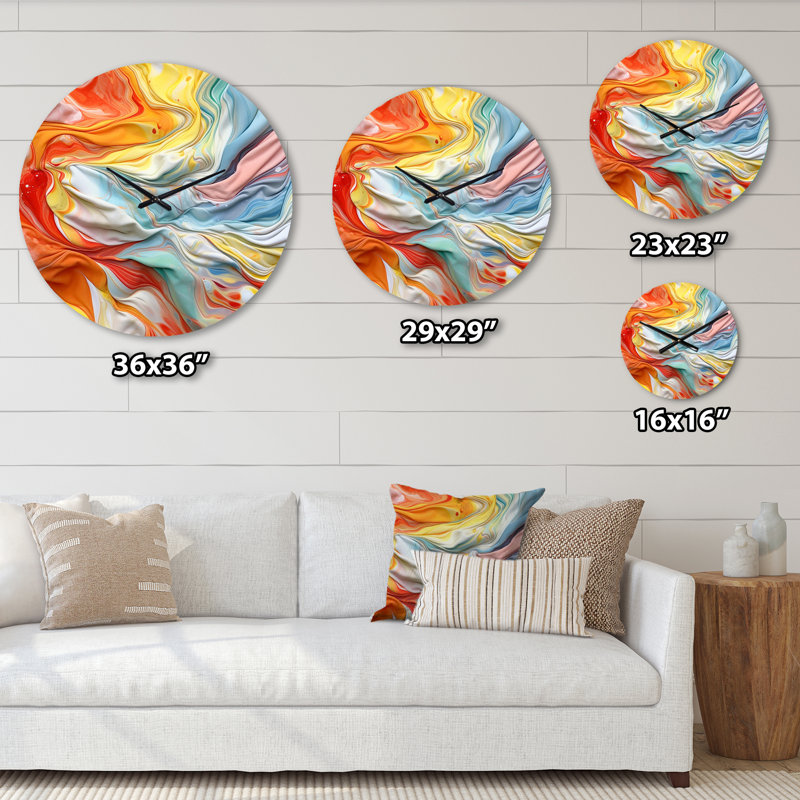 Horloge murale orange et bleue, Moyenne