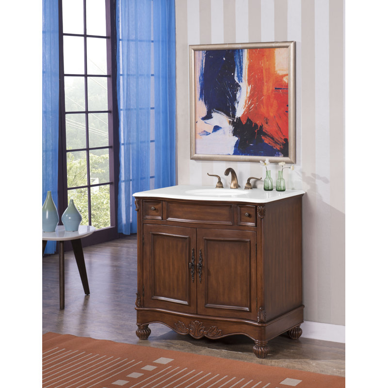 Mannie 36" Single, Ivory White, Brown