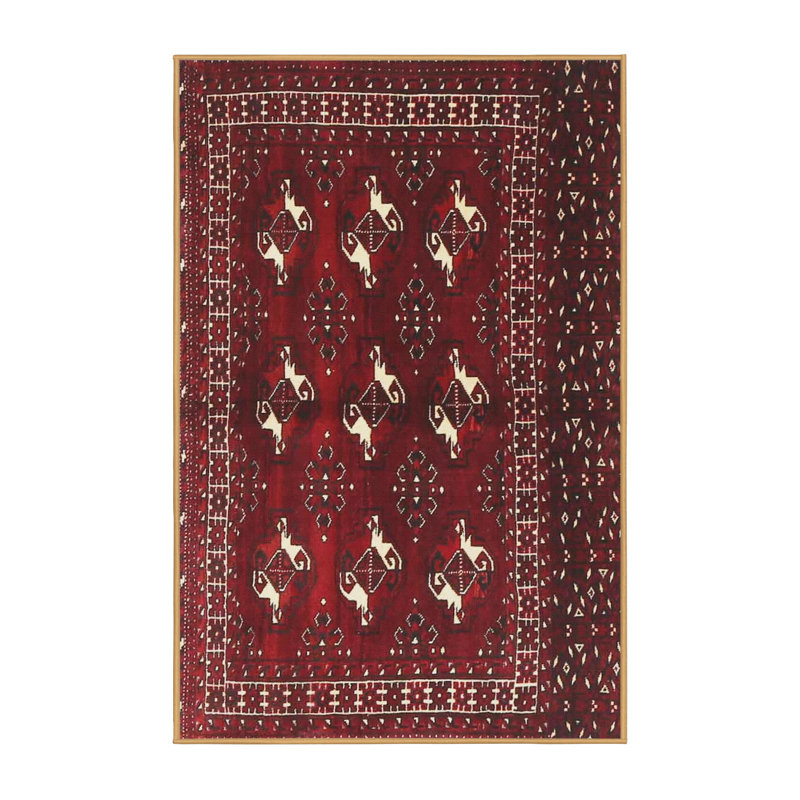 Tapis rouge/brun/beige traditionnel, Rectangle 2 pi x 3 pi