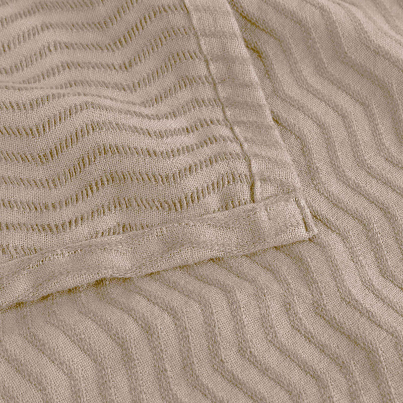 Jeté 100% coton Blue Nile Mills - tissage chevron Dobby - Accent léger toutes saisons, Lit double, Kaki