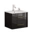 Meuble-lavabo mural moderne de 24 po avec lavabo en céramique et tiroirs doubles Alderidge
