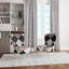Chaise d'appoint rembourrée à motifs noire et blanche