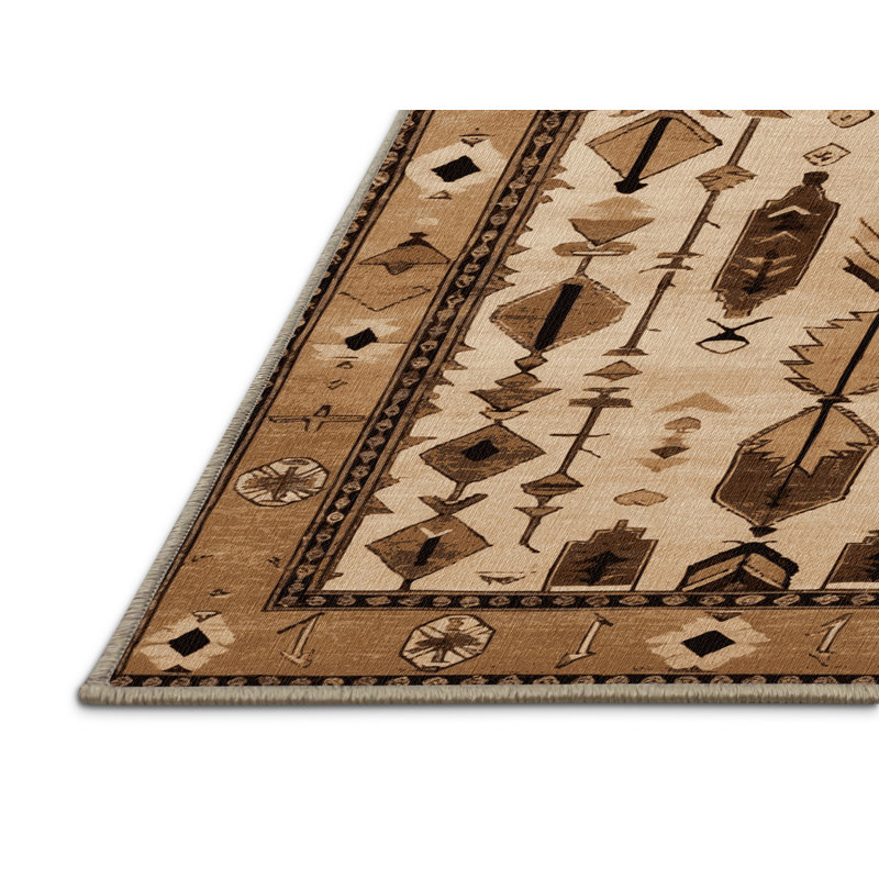 Tapis brun lavable à la machine, Carré 8 pi