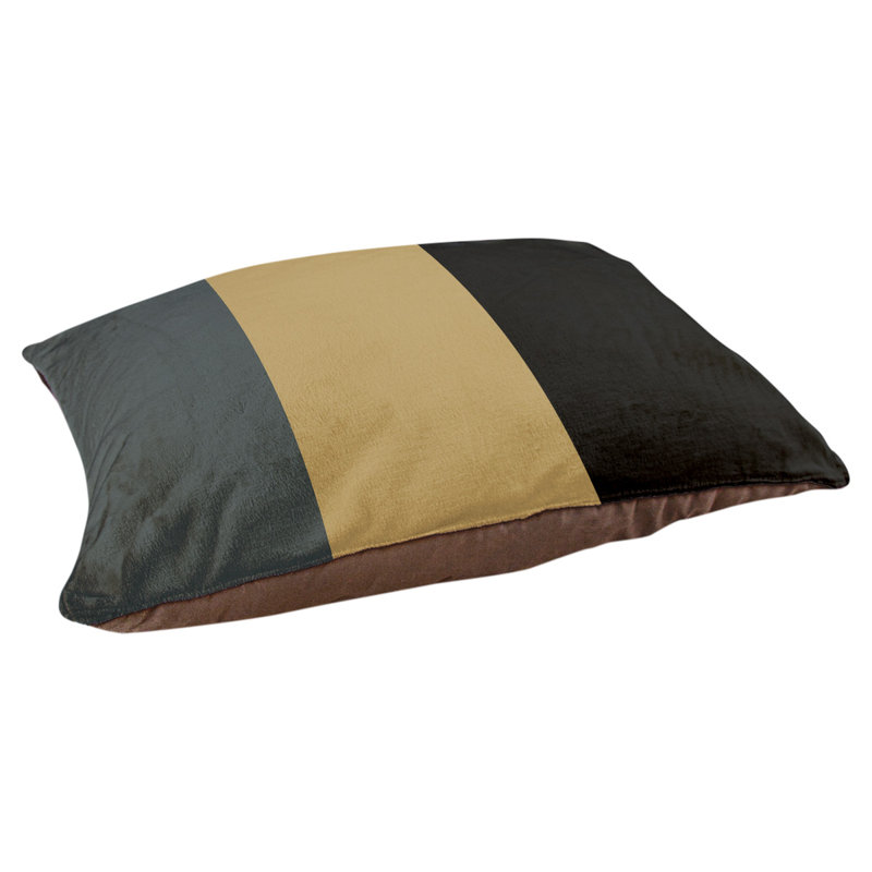 Oreiller rectangulaire New York, Grand (L 40 po x l 50 po), Gris acier / or / noir