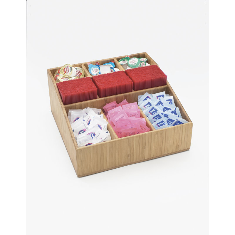 Organisateur de condiments en bambou 9 sections