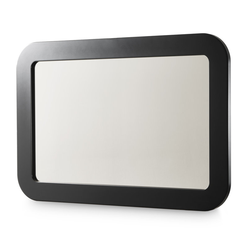 Lisbon Flat Wall Mirror, Matte Black