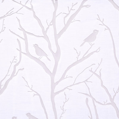 Averil Grommet Top Sheer Bird on Branches Burnout Single Window Curtain
