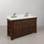 Aberdeen 60 In. Double Sink Blue Limestone Countertop Vanity In Rustic Sierra With Hook Faucets-3179123