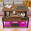 Balconera 4-In-1 Coffee Table With RGB Light & Type-G Outlets-114781954