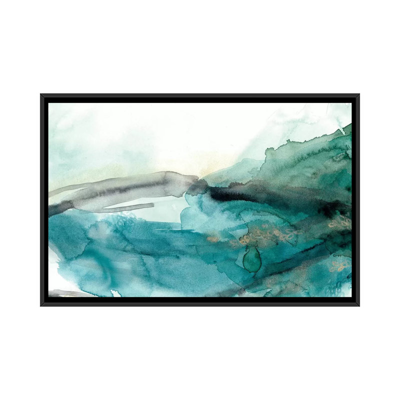 « v », reproduction d’art sur toile tendue Hydro, H 40 po x l 60 po x P 1,5 po, Toile avec cadre noir, Pas de tapis