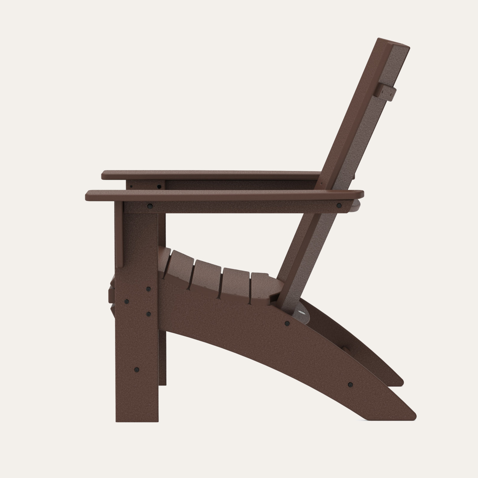 POLYWOOD Modern Curveback Adirondack Chair, Mahogany