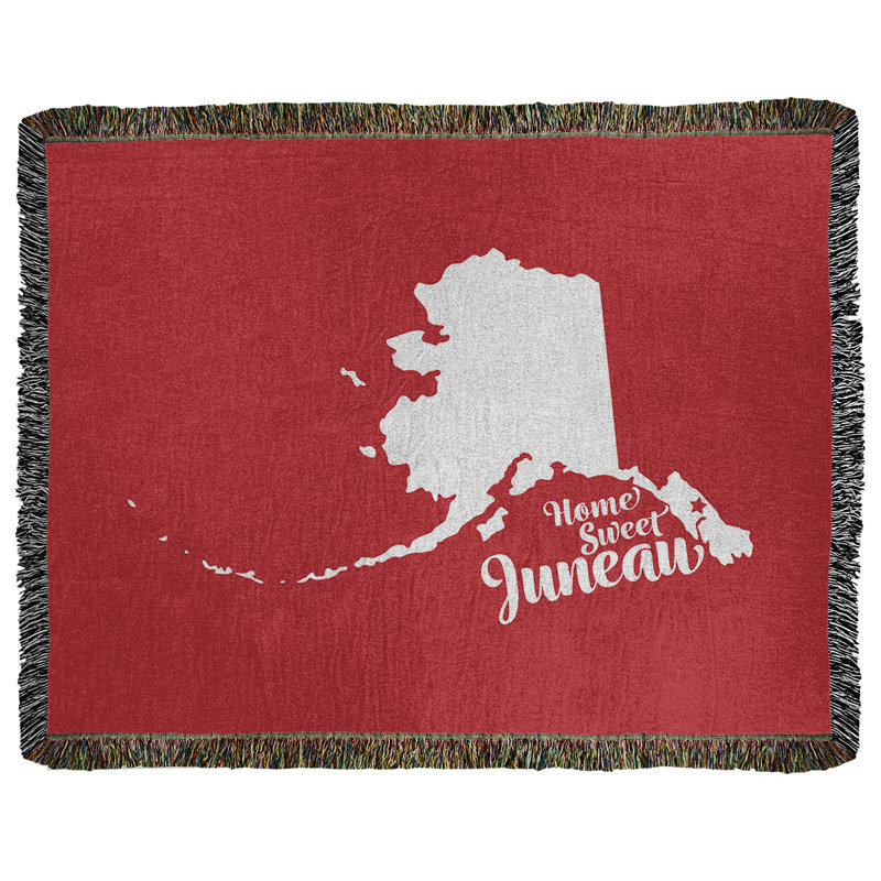 Jeté en coton tissé juneau alaska, l 60 po x L 80 po, Rouge