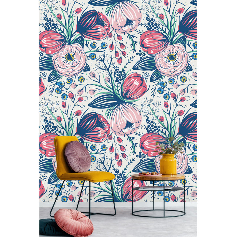 Murale 4 pièces Kohatk Poppy Flowers, L 8,33 pi x l 100 po