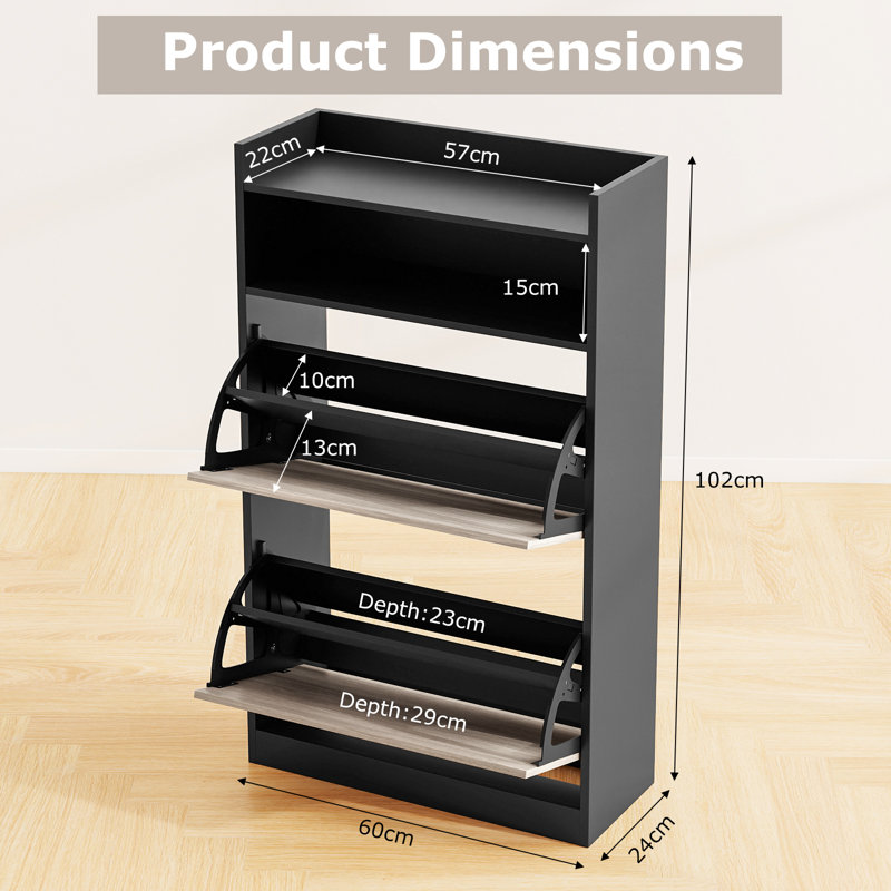 12 Pair Flip Down Shoe Storage