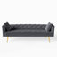 Canapé-lit pliable de style américain de 72 pouces en velours gris, multifonctionnel pour les petits salons Lit de style rétro, 3 appartements