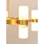 Lustre moderne en albâtre à 16 lumières et laiton satiné.-93962425