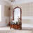 Retro Solid Wood Dressing Mirror with Drawers