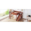 Lit mezzanine double avec tablettes de rangement et garde-robe, conception en bois massif avec glissière amovible et échelles, aucun sommier nécessaire-1562938183