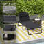 Chaise d'extérieur, chaise longue pliante réglable avec dossier à 4 positions, pochette à magazines, coussin amovible, chaise longue de bain de soleil pour la terrasse, plage