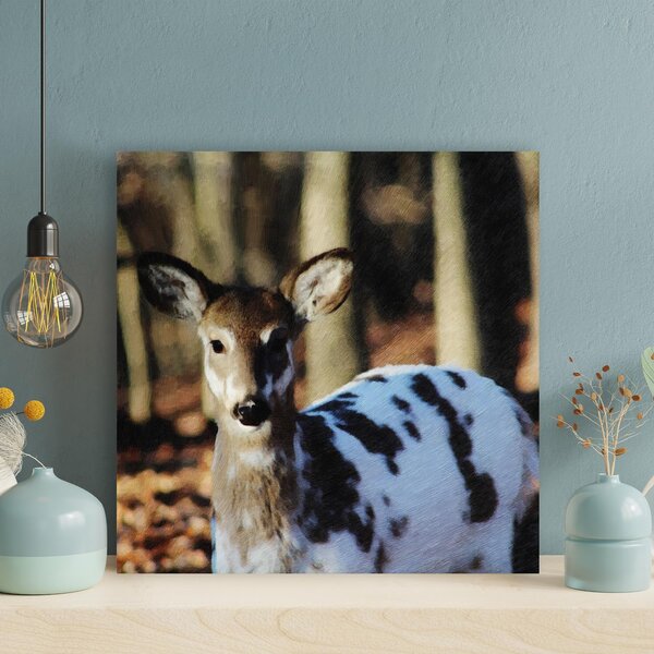 Loon Peak® Black And White Deer On Canvas Painting | Wayfair