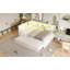 Lit plateforme tapissier pleine grandeur avec ports USB et ceinture à DEL, avec lit gigogne, blanc-335194089-335194086