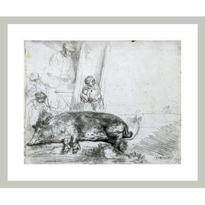 «The Hog» par Rembrandt van Rijn - Estampe numérique encadrée